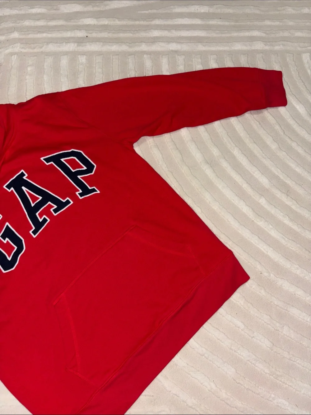GAP Red Pullover Hoodie with Navy White Logo